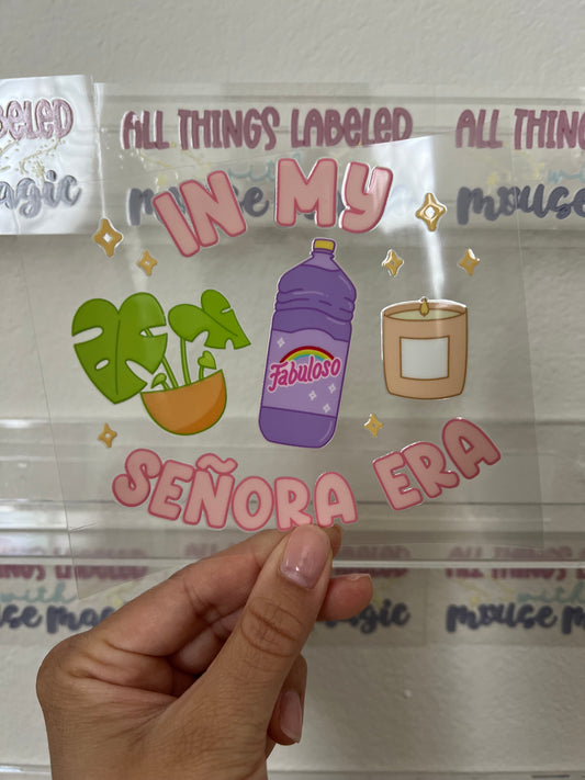 In My Señora Era UV DTF funny Spanish Inspired Decal Fabuloso Tumbler Ready to Apply Permanent Waterproof Window Decal