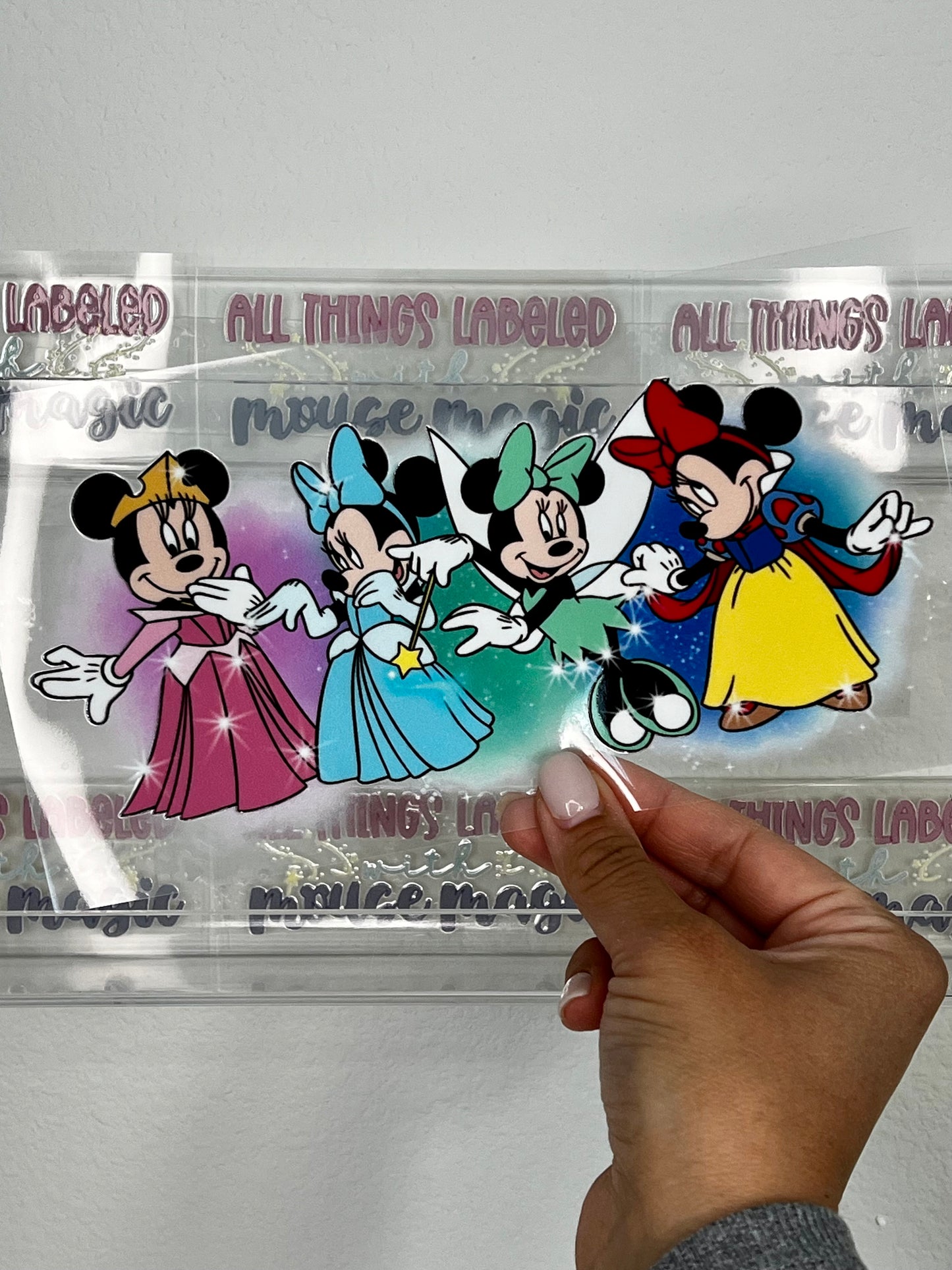 Princess Minnies UV DTF Disney Inspired Aurora Decal Cinderella Sticker Tinker Bell | Ready to Apply Snow White Libby Cup Transfer