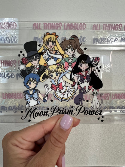 Moon Prism Power UV DTF Decal Sailor Moon Inspired Sticker | Ready to Apply Permanent Waterproof Cup Wrap Window Decal