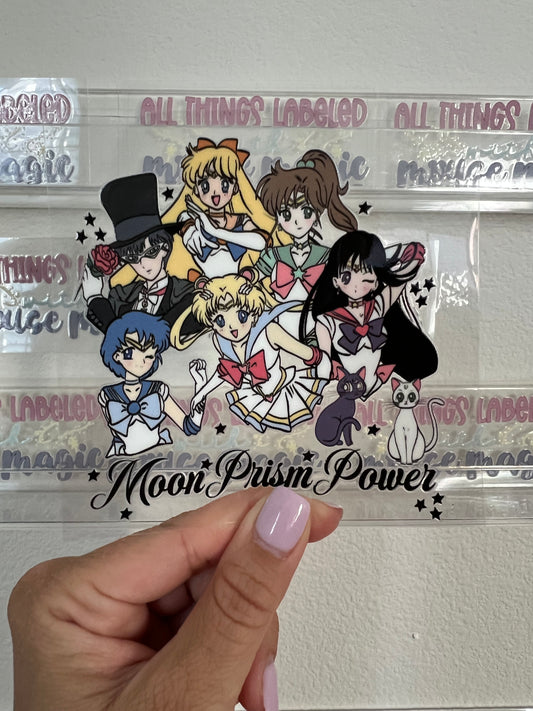 Moon Prism Power UV DTF Decal Sailor Moon Inspired Sticker | Ready to Apply Permanent Waterproof Cup Wrap Window Decal