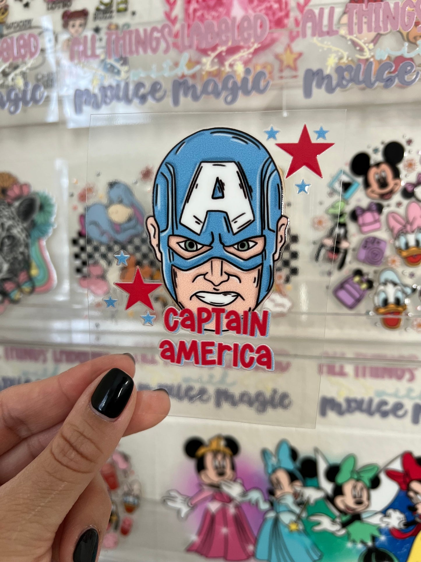 Captain America UV DTF Disney Inspired Decal Marvel Tumbler | Ready to Apply Avengers Car Window Wrap