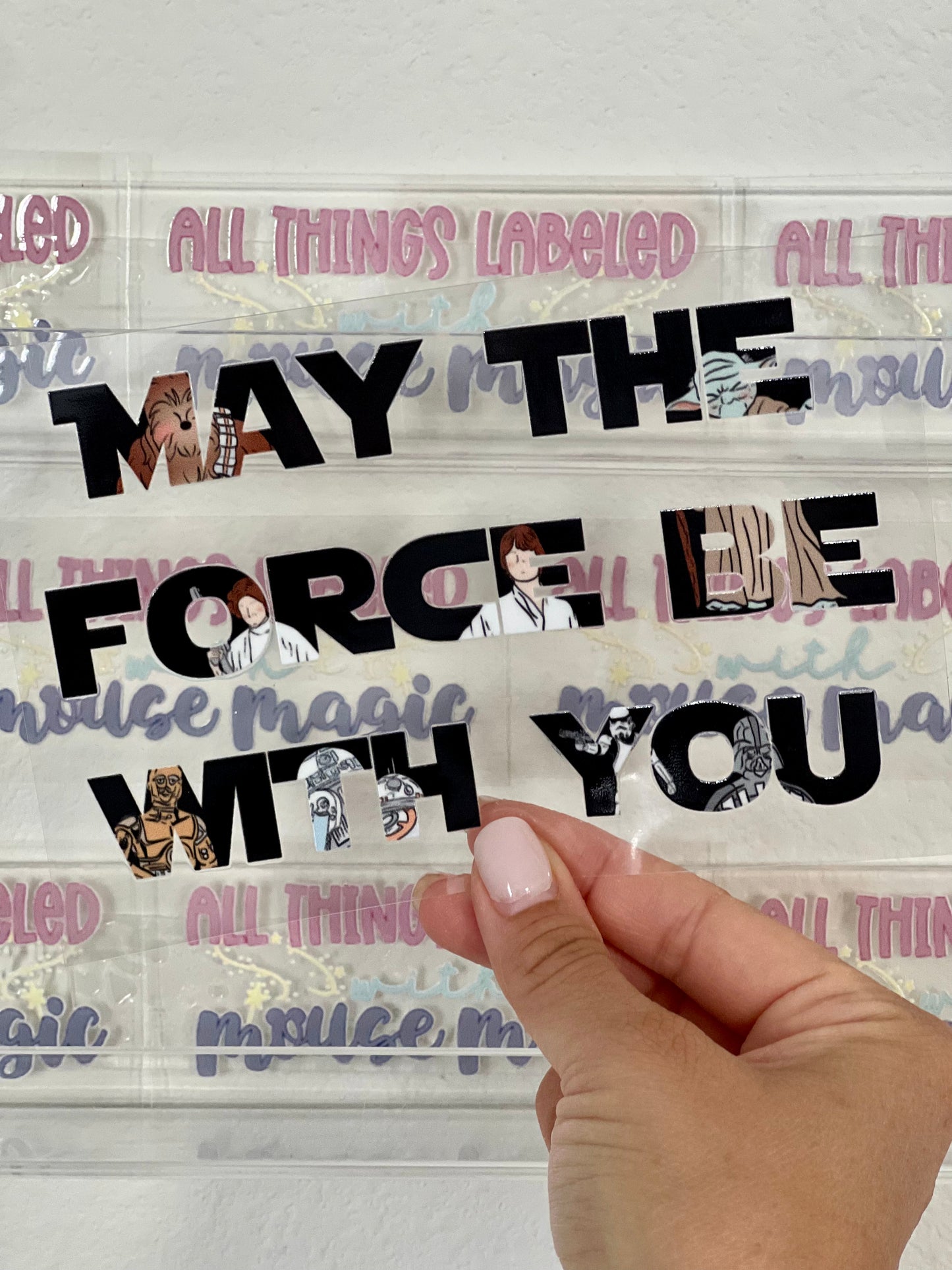 May The Force be With You UV DTF Disney Inspired Decal Galaxy Sticker | Ready to Apply Waterproof Permanent Cup Transfer