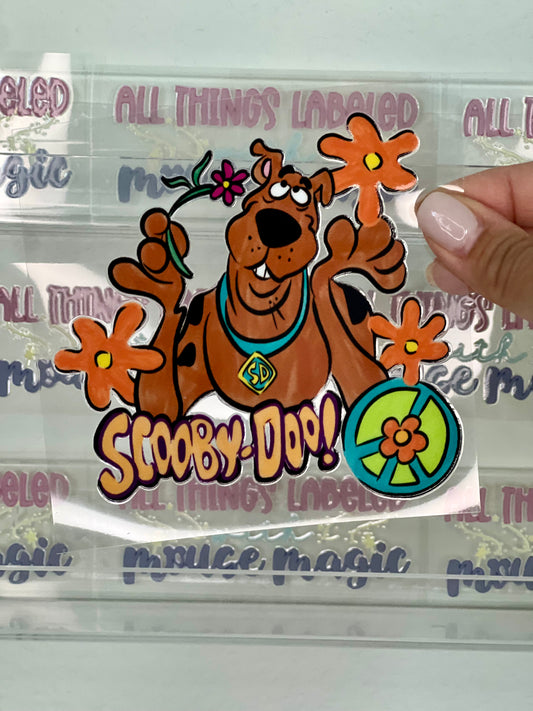 Doo Dog UV Direct to Film Mystery Bus Cup Decal | Permanent Ready to Apply Scooby Sticker