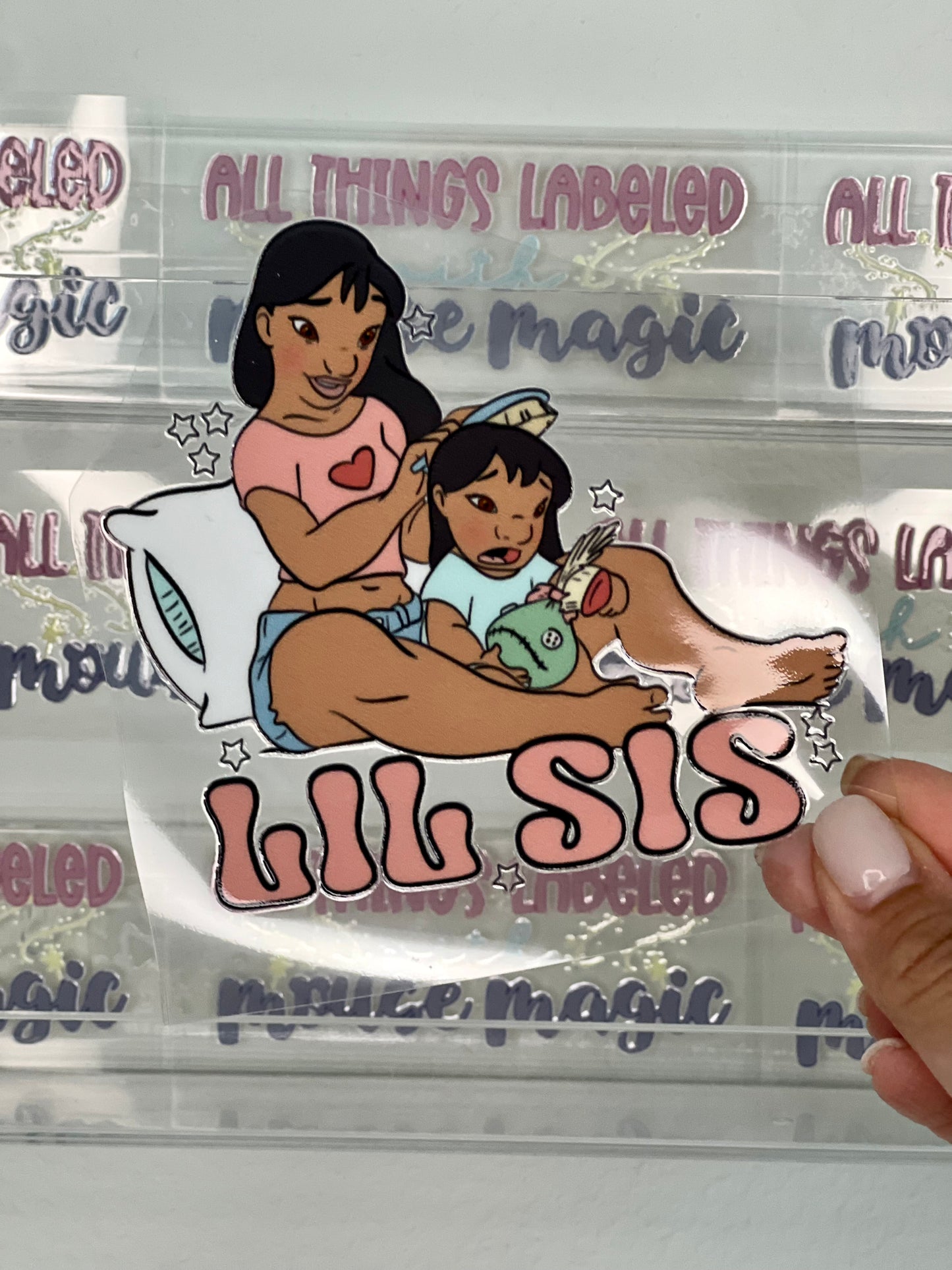 Big Sis Little Sis Disney Inspired UV DTF Lilo Permanent Nani Sticker | Ideal for Cups and all Hard Surfaces