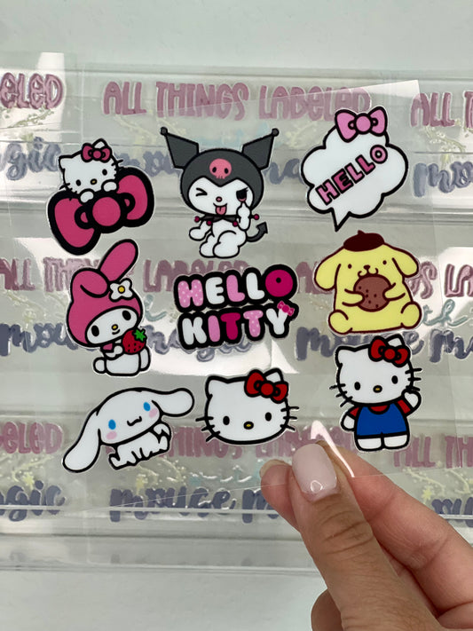 HK and friends UV DTF Decal | Permanent Decal For Hard Surfaces Waterproof Sanrio Inspired Sticker