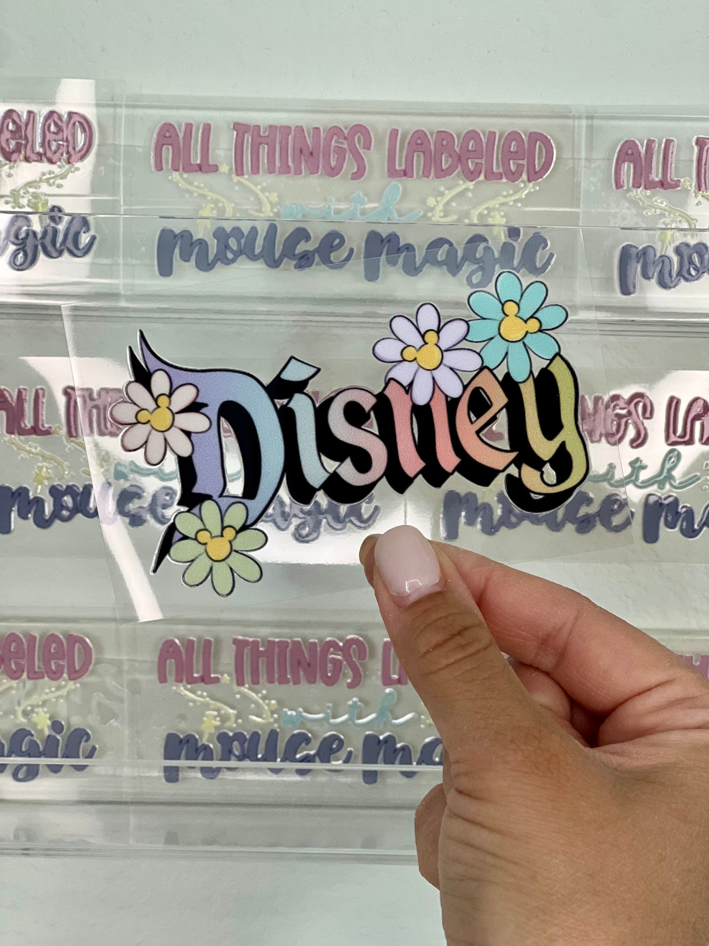 Floral Theme Park UV DTF Disney Inspired Decal | Ready to Apply Permanent Waterproof Tumbler Tumbler