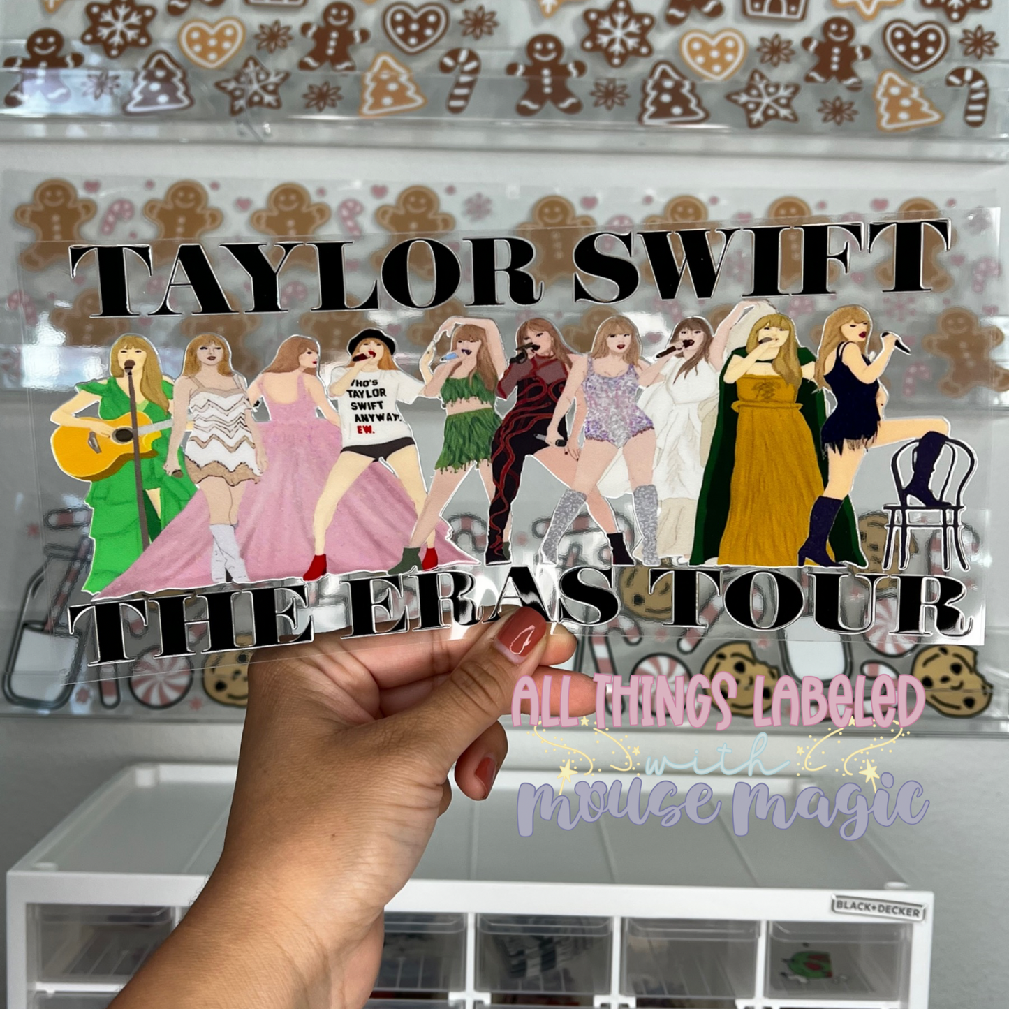 Swiftie Eras Tour UV Direct to Film Lover 16oz 1989 Cup Wrap | Permanent Ready to Apply