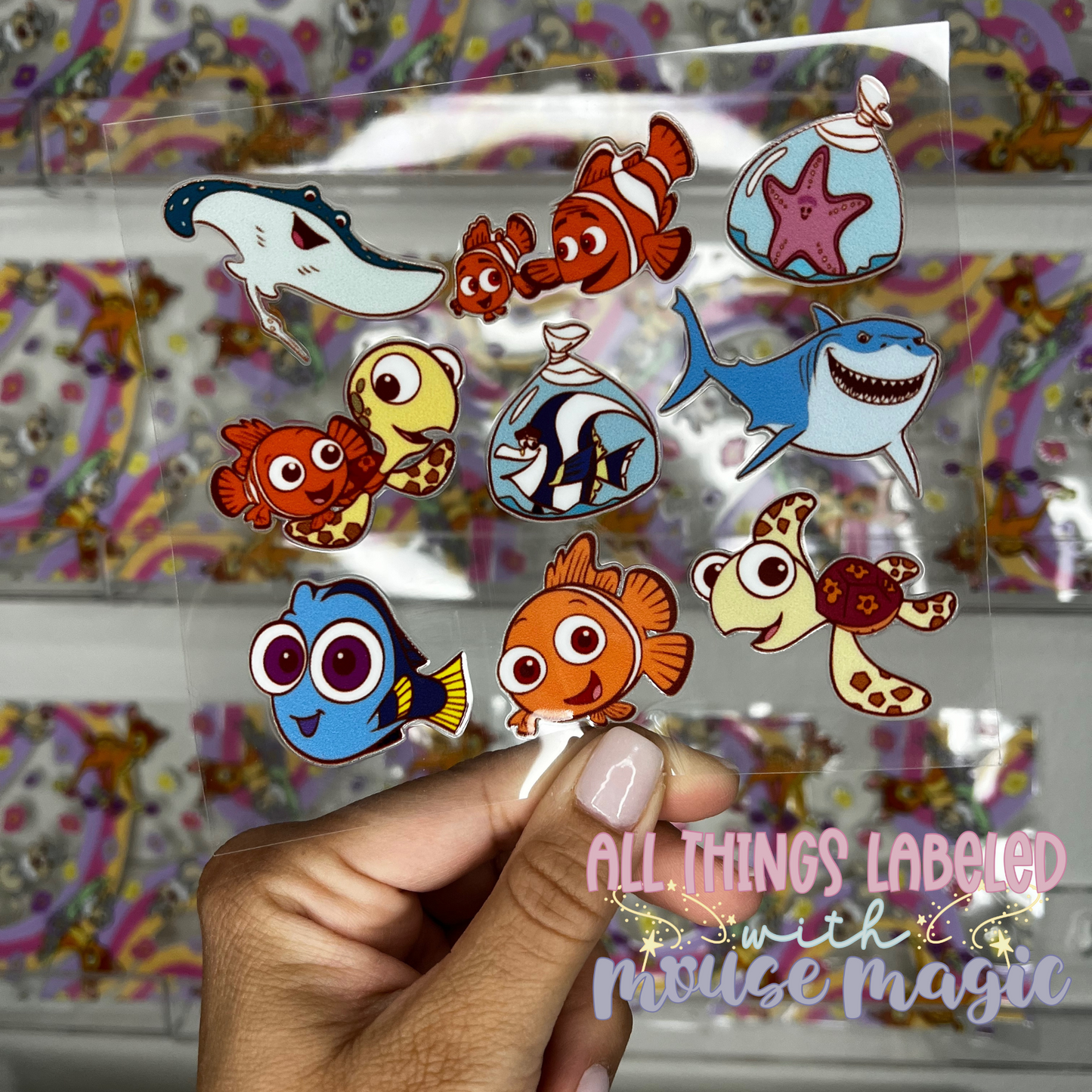 Fish are Friends UV DTF Decal Finding Nemo Sticker | Ready to Apply Pixar Inspired Libby Cup Wrap