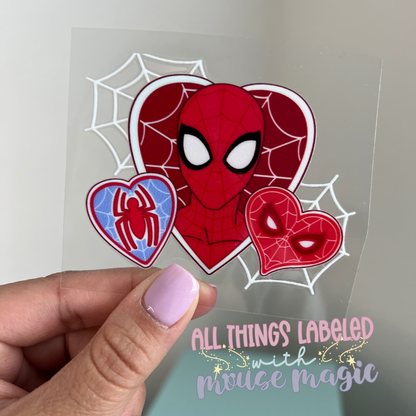 Spiderman Valentines Day UV DTF Disney Inspired Decal Marvel Sticker | Ready to Apply Magical Vday Libby Cup Wrap