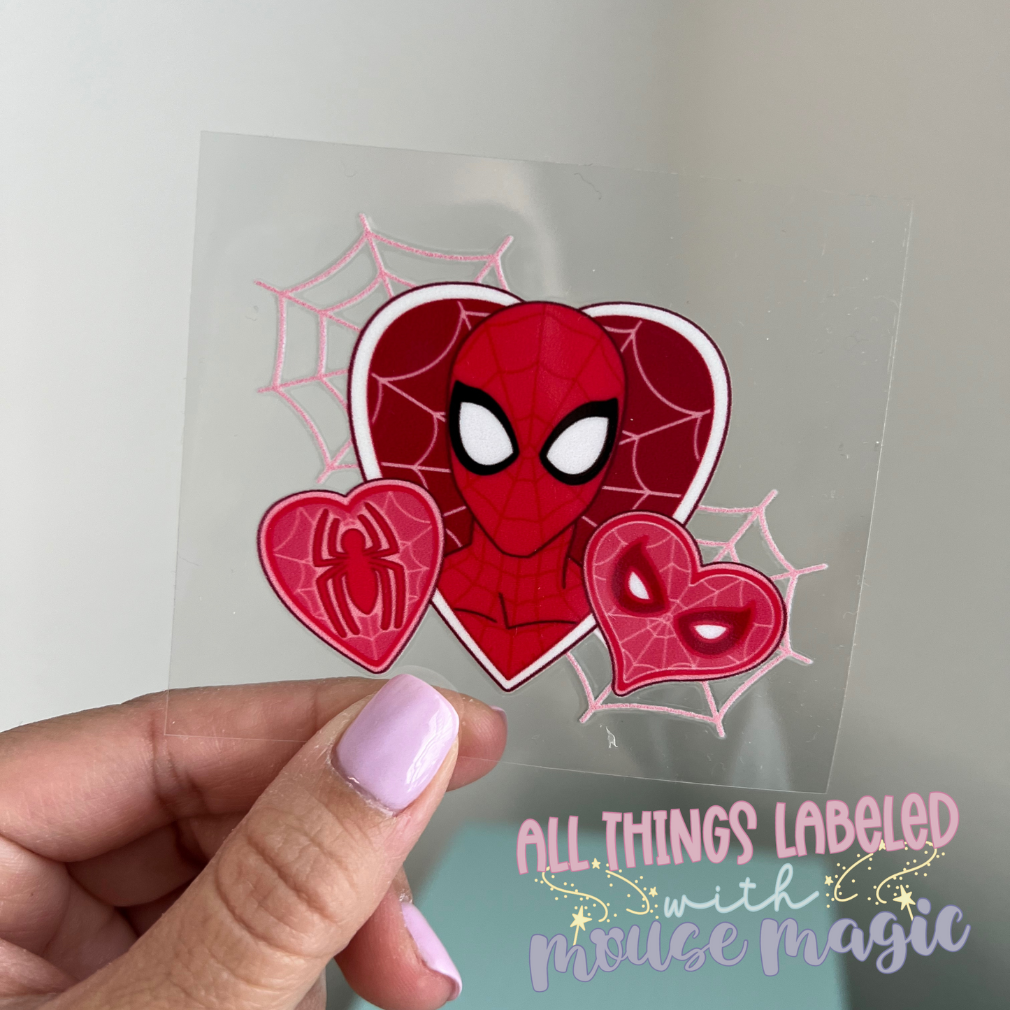 Spiderman Valentines Day UV DTF Disney Inspired Decal Marvel Sticker | Ready to Apply Magical Vday Libby Cup Wrap