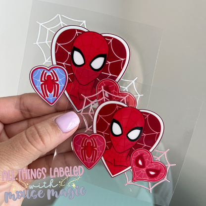 Spiderman Valentines Day UV DTF Disney Inspired Decal Marvel Sticker | Ready to Apply Magical Vday Libby Cup Wrap